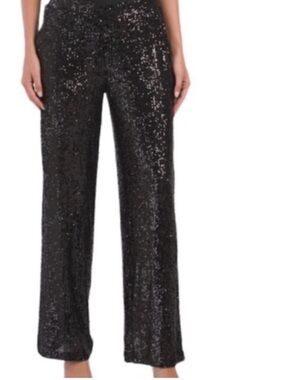 Cable & Gauge Black Sequins Embellished Pants With Pockets Size Large